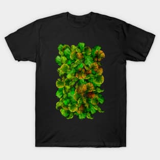 Tropical leaf random pattern painting T-Shirt